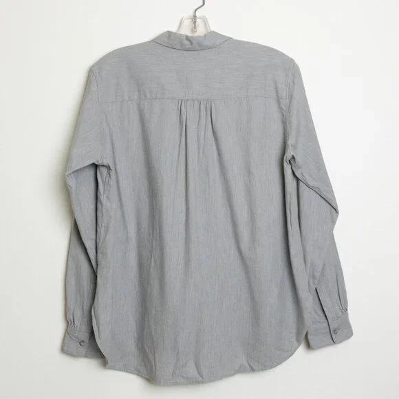 🚨 Uniqlo Soft Brushed Long Sleeve Shirt Gray - Picture 3 of 13